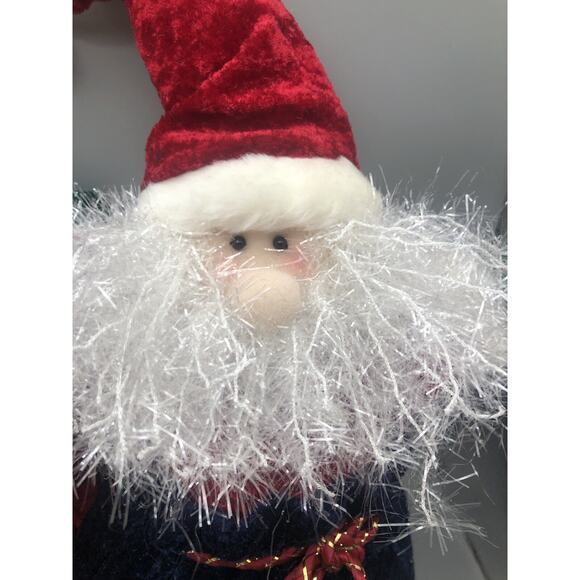 2 Vintage PBC International Plushy Santa Claus & Snowman Decoration Stuffed READ - Picture 4 of 16